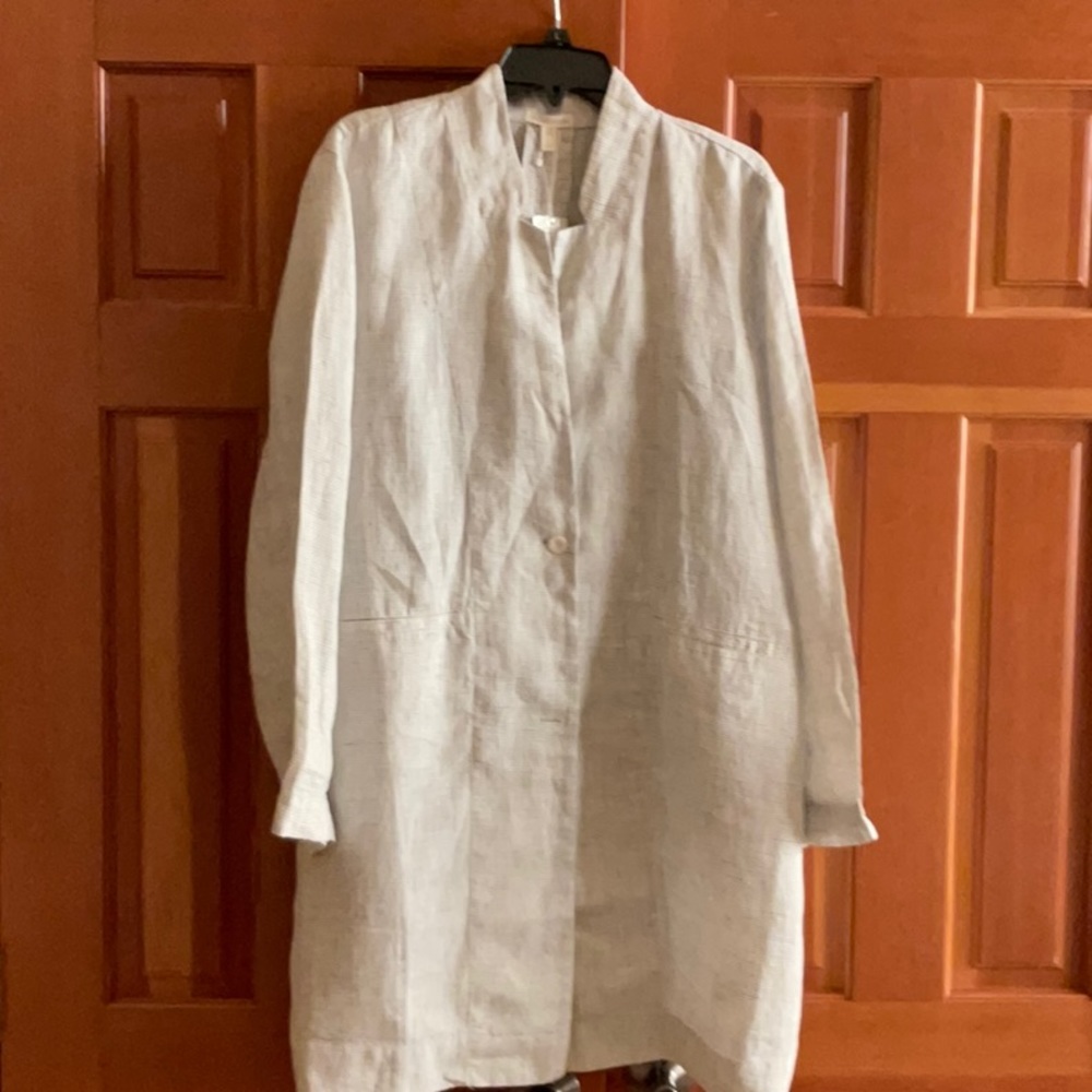 Eileen Fisher Organic Linen Long Jacket